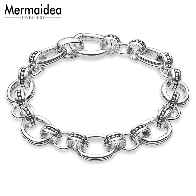 Браслеты в черный горошек цепочка с сердечками Посеребренная Модная бижутерия