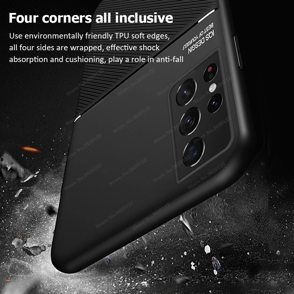 

s21 Ultra case leather texture car magnetic phone cover for samsung galaxy s21 plus ultra slim matte silicone shockproof coque