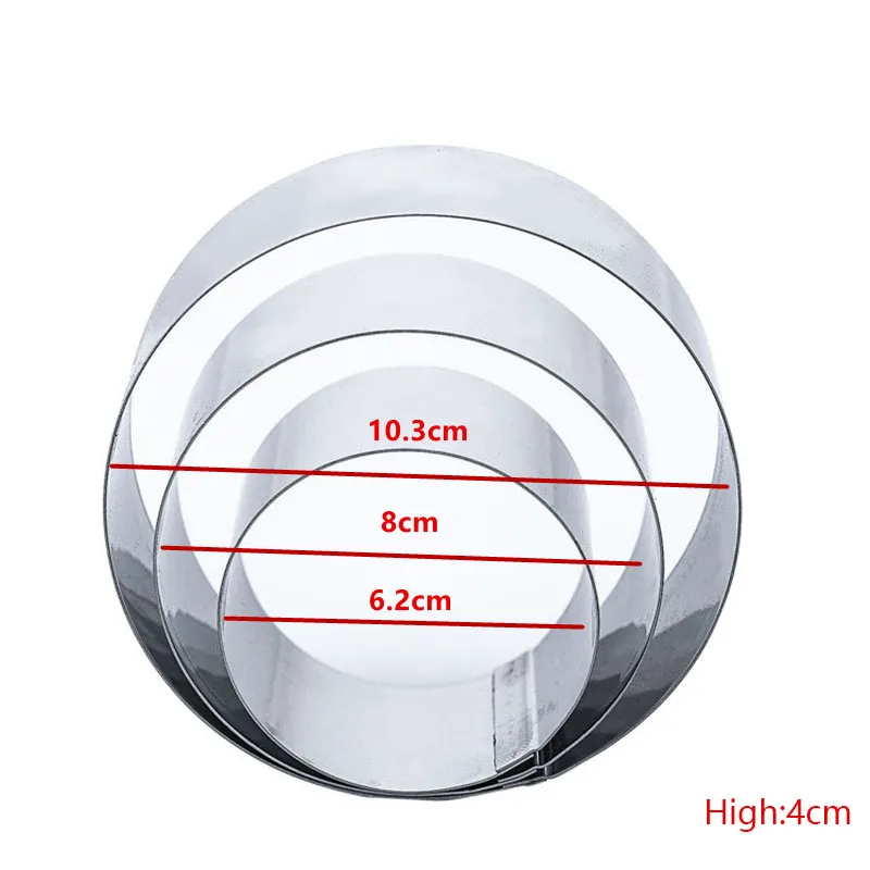 Круглая форма для Мусса из нержавеющей стали 3 шт. выпечки сделай сам резак