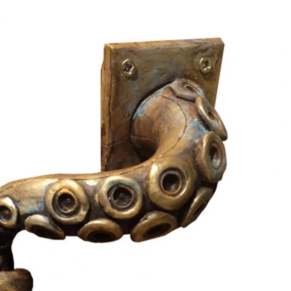 

Vintage Octopus Shape Door Handle Resin Comfortable Scratch-resistant Grip Front Doors Entry Handle Vivid Furniture Accessories