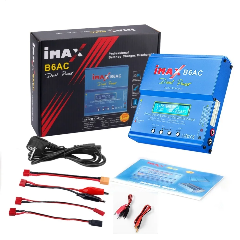 iMAX B6 AC 80 Вт B6AC Lipo NiMH 3 S/4S/5S RC батарея баланс зарядное устройство+ ЕС/США Разъем питания провода