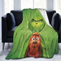 3d printed how grinch stole christmas flannel throw blanket for super soft blankets warm home blanket bed sofa bathroom decor
