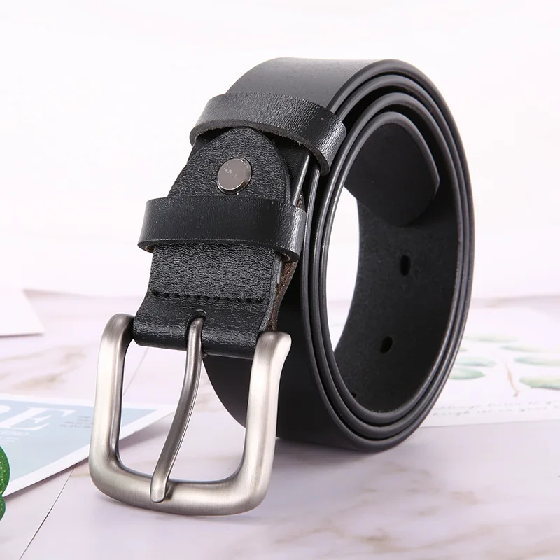 

fashion New Unisex Genuine Leather Belt Luxury Brand Metal Pin Buckle Vintage Belts Men /Women high quality jeans Waistband