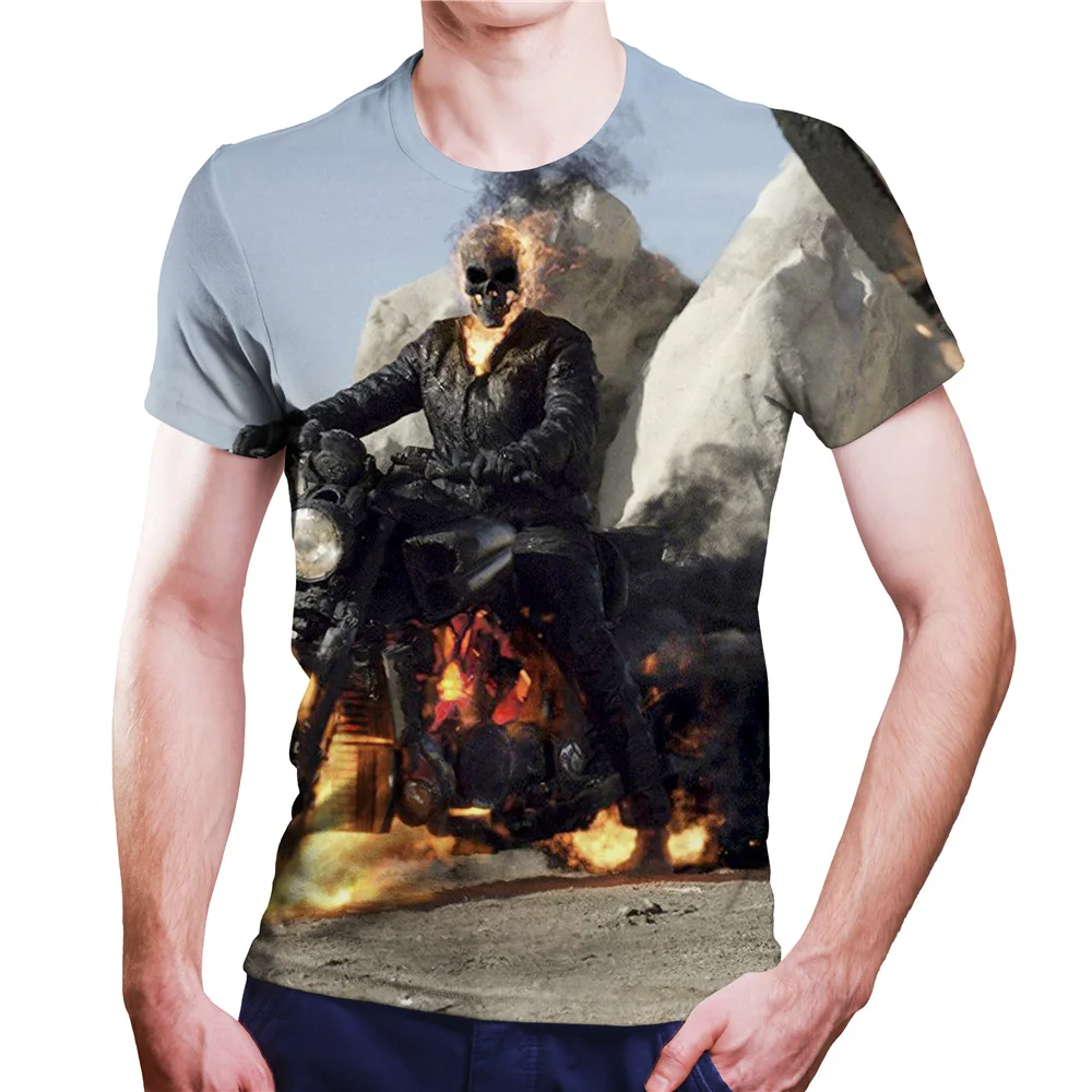 

2021 Spring New Evil Spirit Rider 3dtshirt Men And Women Fashion Short-sleeved Cool Animated T-shirt Top Personality Casual Tee