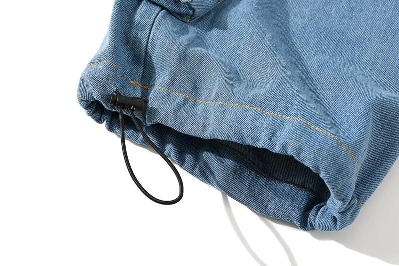 

UNCLEDONJ Multi pockets baggy jeans patchwork jeans men designer jeans for men hip hop pants distressed cargo pants men 8834