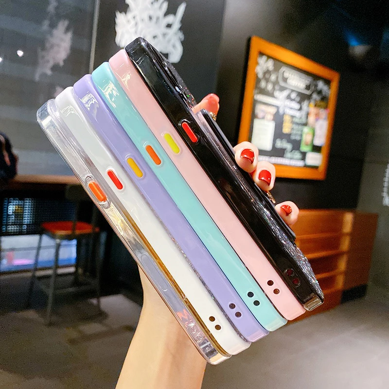 wrist band gradient glitter transparent phone case for xiaomi redmi note 10 9 pro mi 11 10 lite mi poco x3 nfc epoxy soft cover free global shipping