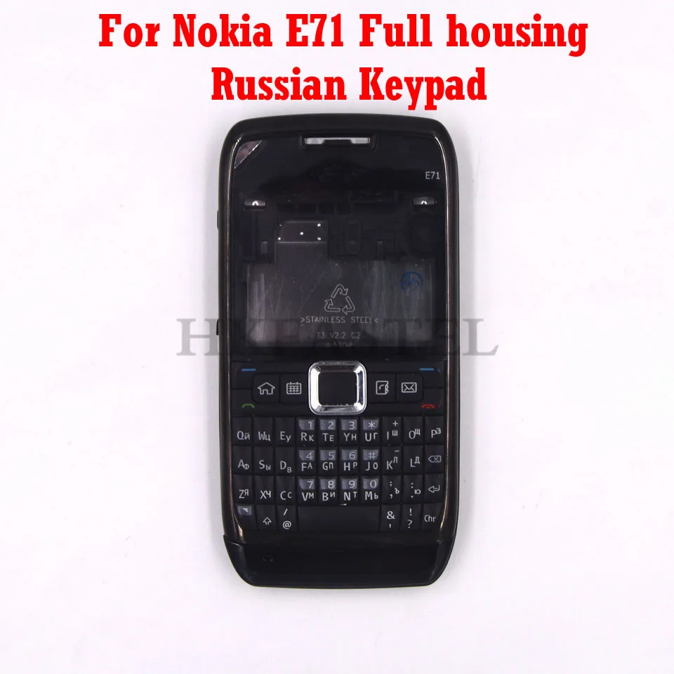 Black Russian Для Nokia E71 Полный Мобильный телефон Корпус чехол+ английская клавиатура+ Инструмент - Цвет: Black Russian