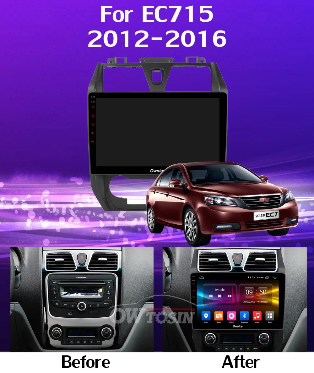 Ownice 10," K1 K3 K5 K6 автомобильный dvd-плеер для Geely Emgrand EC7 EC715 EC7-RV EC718 2012- радио gps CarPlay DSP 360 ° панорамный