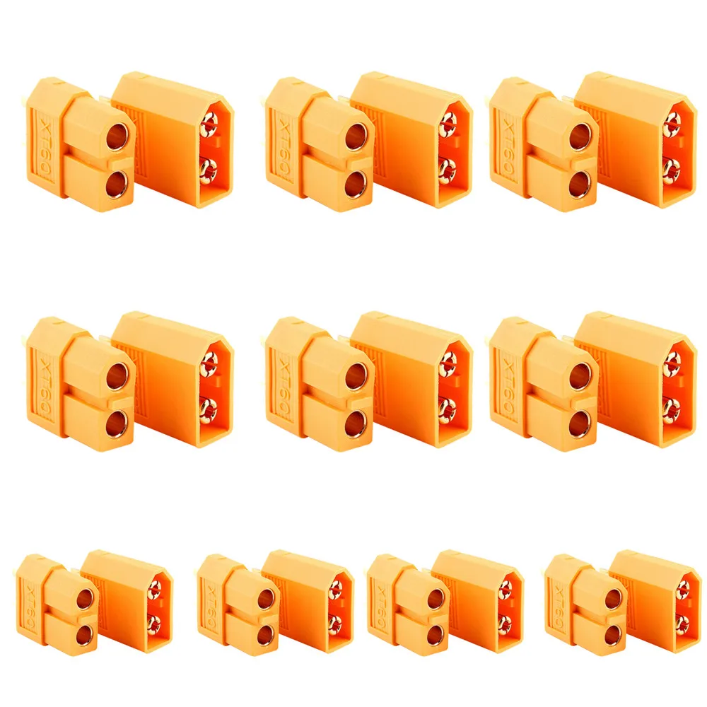 

10pcs Xt60 Xt-60 Male-female Bullet Connectors Plugs For Rc Lipo Battery Car Truck Airplane Fpv Drone Quadcopter Boat Diy