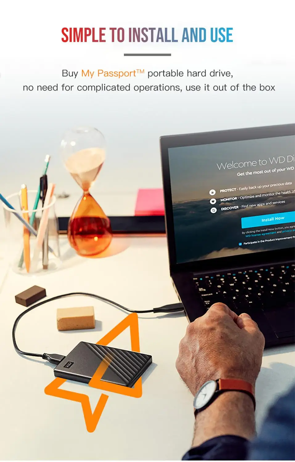 Портативный жесткий диск WD 2 ТБ 4 мой паспорт hdd 5 USB 3 0 SATA устройства для хранения