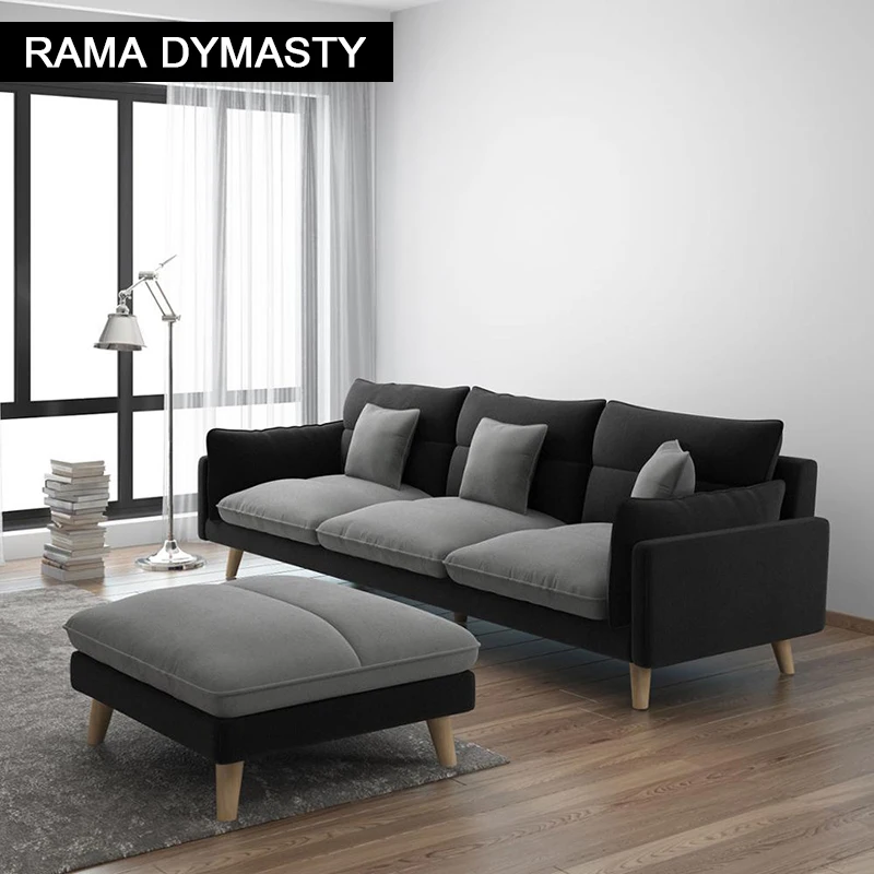 Современная дизайнерская ткань диван черный/белый Высокое качество мебель для