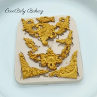 baroque lace silicone mold fondant cake border moulds chocolate mould cake decorating tools kitchen baking accessories xk017