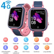 4G Sim Video Call Smart Watch GPS Wifi Tracker Smart Phone Watch IP67 Waterproof Kids Smart Watch Call Back Monitor Baby Clock