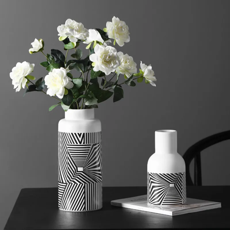 

Керамическая ваза в скандинавском стиле, минималистичные аксессуары для украшения стола, гламур в эстетике, ваза для гостиной, домашний дек...