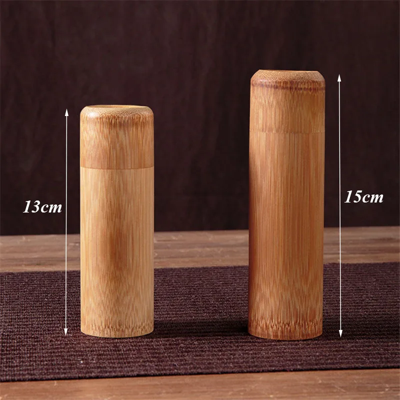 Творческий бамбука путешествия Чай Caddy Портативный небольшой запечатанный банок