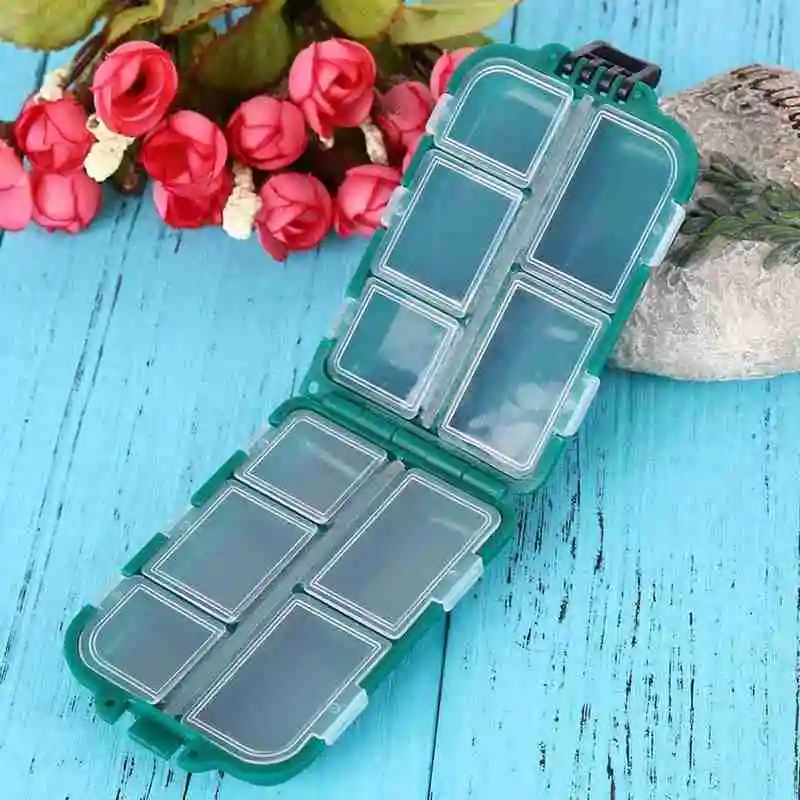 

10 Compartments Mini Storage Box Fishing Tackle Box Fishing Bait Spoon Hook Bait Box Gadget Box Pesca Fishing Accessories