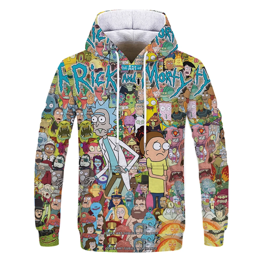 

New fashion men's hoodie classic cartoon animation 3d printing boys and girls casual sweater plus size