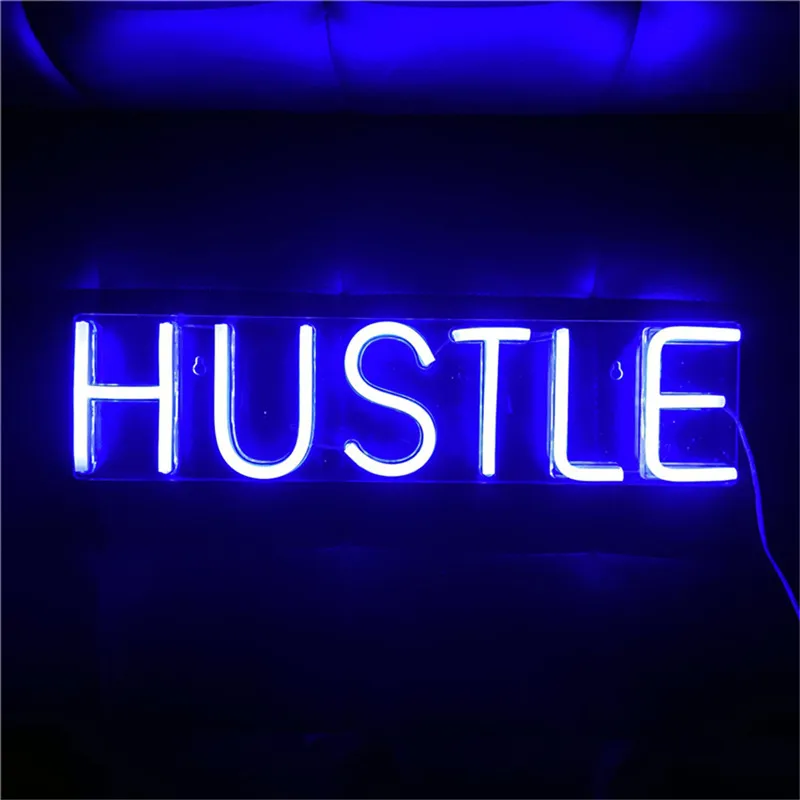HUSTLE неоновые вывески светодиодный неоновый свет настенный светильник для