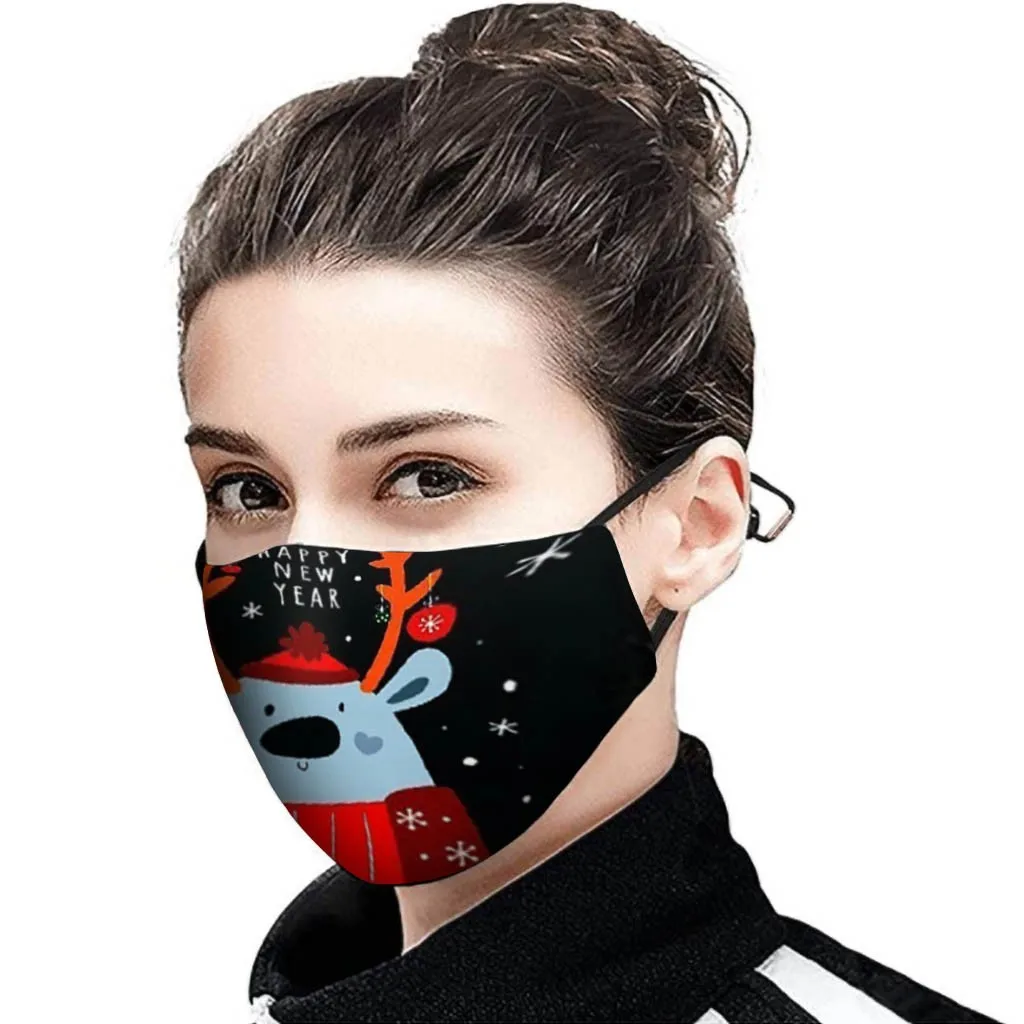 2020 рождественские унисекс маски для лица ветрозащитная моющаяся маска рта с