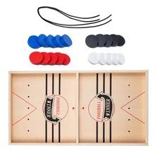 Puck Game Fast Sling Wooden Durable Air Hockey Board Game Toy Parent-child Interactive Game Chess Prop Foosball Table Board Game