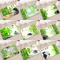 green bamboo bathroom mat zen stone flowers plants leaves inspirational quotes home decor carpets bedroom kitchen non slip rugs