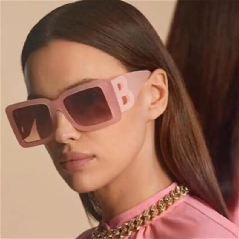 

Large Blue Pink Shades Ladies Oversized Sunglasses Men Wide Legs Eyewear