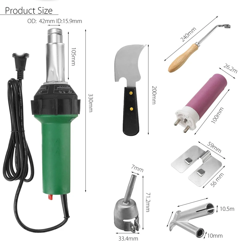 220V 1600W Пластик интегрированный сварочные аппараты для сварки горячим воздухом