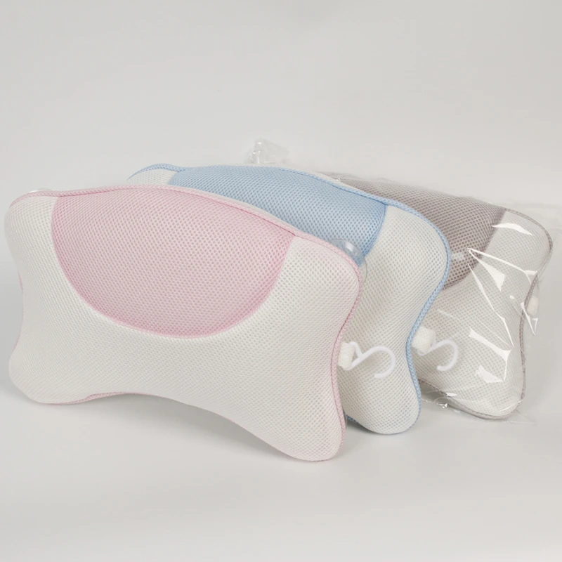 

Подушка для шеи, из дышащей 3D-сетки, с присосками, подушка для ванны спа, для дома, для ванны с горячей водой, аксессуары для ванной