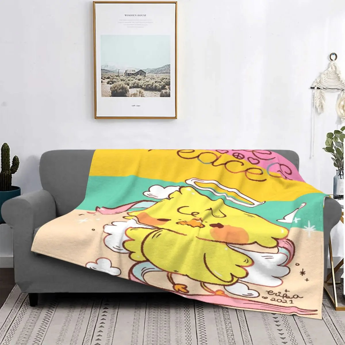 

Love & Peace-Manta de confeti Pollita, colcha a cuadros para cama, 90 mantas dobles