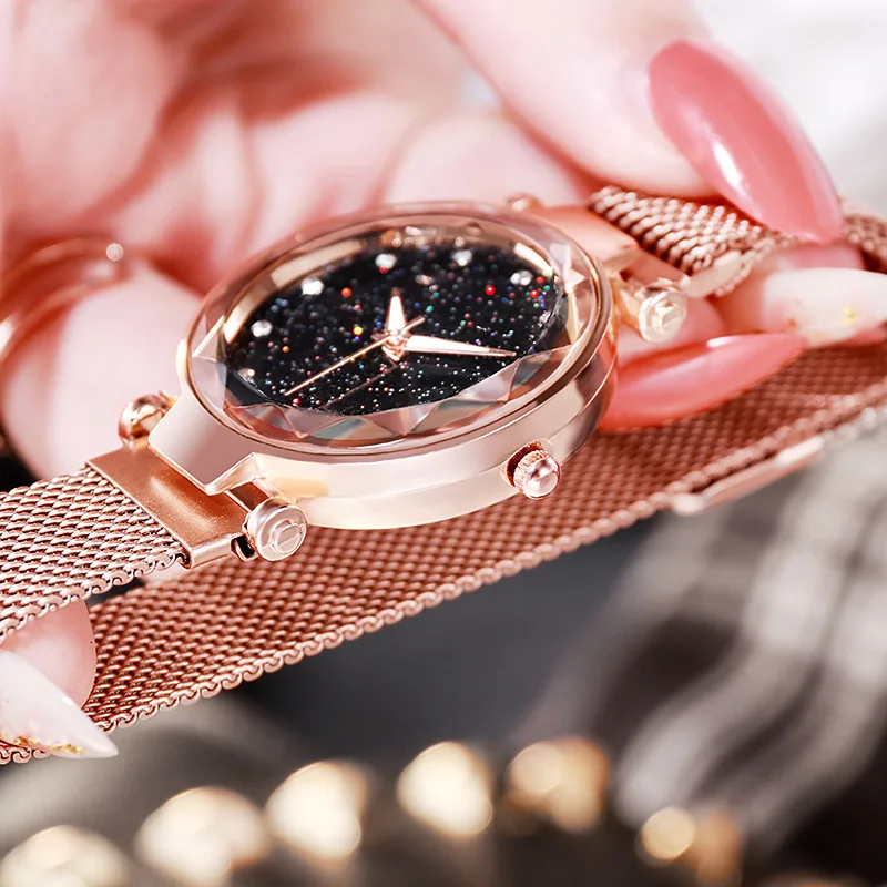 

NO.ONEPAUL Wristwatches Ladies Magnetic Starry Sky Clock Women Watch Luxury Women Watches Fashion Diamond Female Quartz