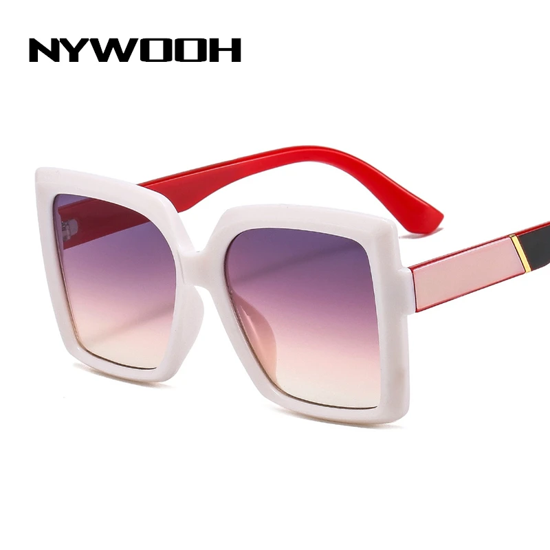 

NYWOOH Oversized Square Sunglasses for Women Luxury Brand Designer Vintage Sun Glasses Gradient Big Frame Eyewear for Female