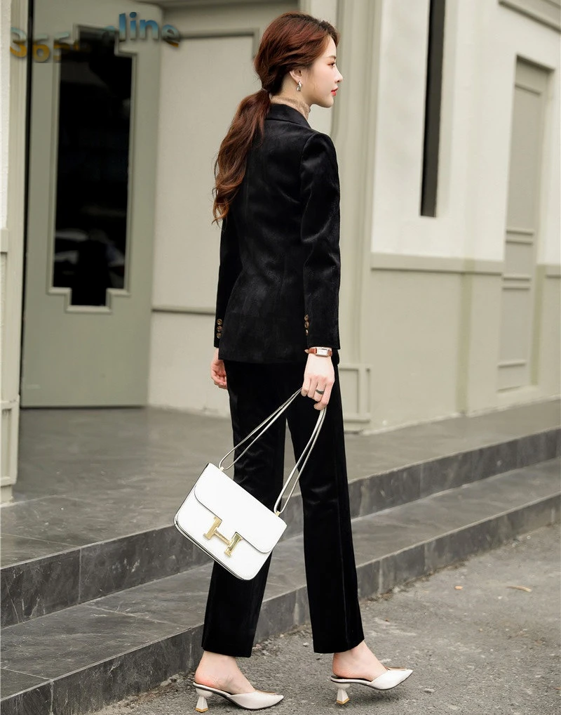 Высокое качество ткани Осень Зима Формальные Деловые костюмы со штанами и