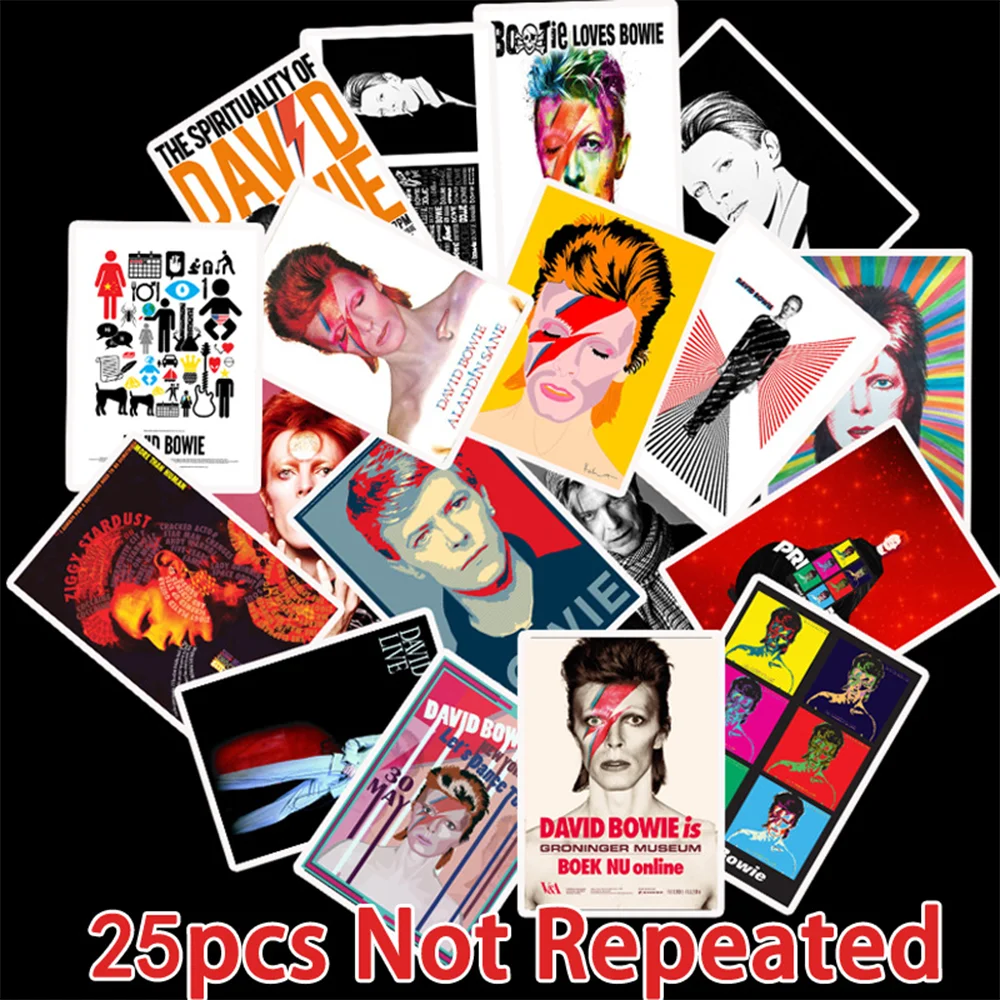 25 шт. рок певца Дэвида Боуи наклейки для ноутбука чемодан багажник автомобиля