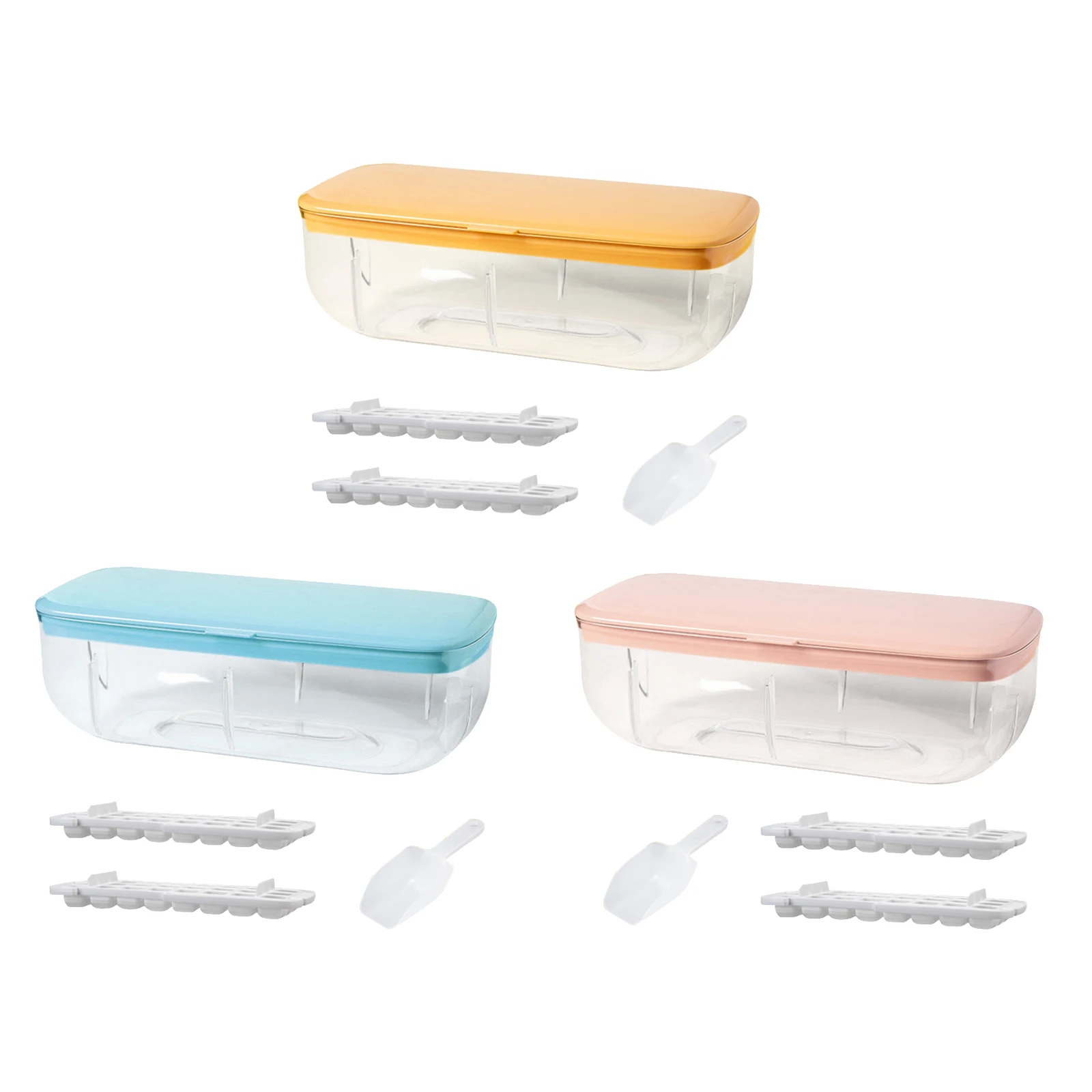 

Kitchen 24 Lattice Silicone Ice Molds Ice Maker for Home Remove Easily Release Mold Quickly Double Layer with Container