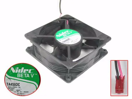 Двухпроводной Вентилятор охлаждения сервера Nidec B33534-16A DC 24V 0.45A 120x120x38 мм