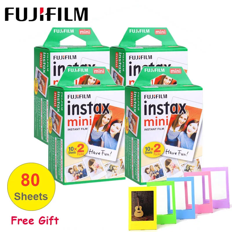 80 sheets Fujifilm Instax Мини пленка 3 дюйма белая кромка фотобумага для Polaroid FUJI Instax Mini LiPlay Mini 9 8 7s 25 70 90 мгновенная камера - Цвет: 80 sheets