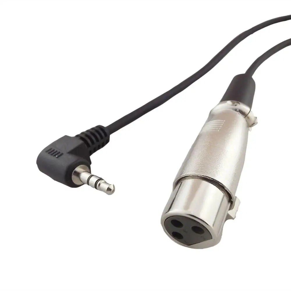 1pc XLR 3 Pin Female To 3.5mm 1/8" TRS Stereo Right Angle Microphone Connector Cable 30cm | Электроника