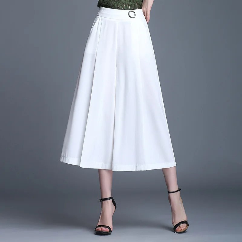 Женские летние широкие брюки 2020 размера плюс женские с высокой талией черные