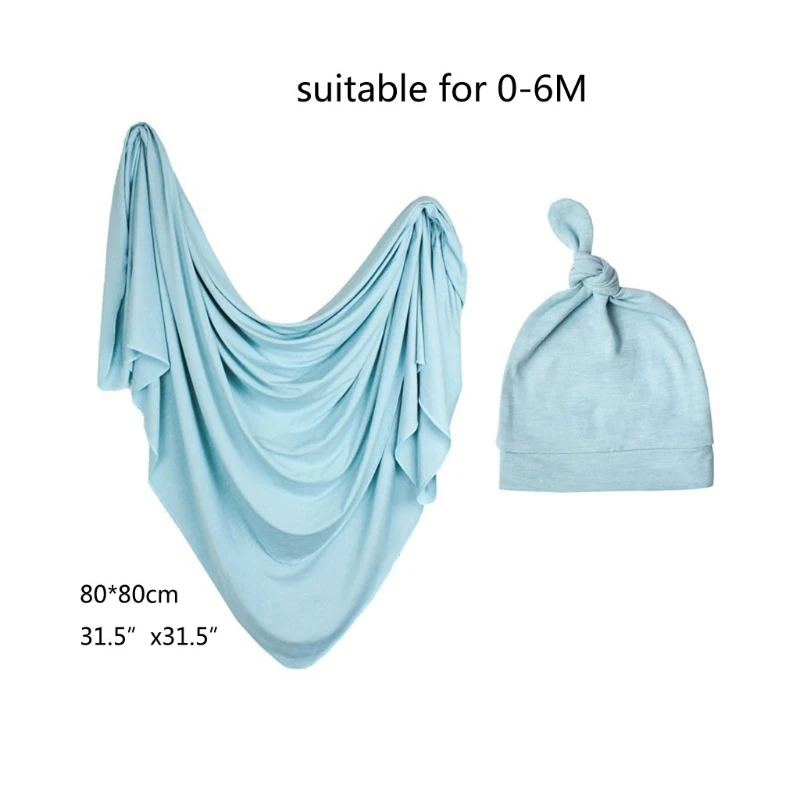

Baby Photo Wraps With Hat 2pcs Sets Newborn Photography Props Swaddle Blanket 40JC