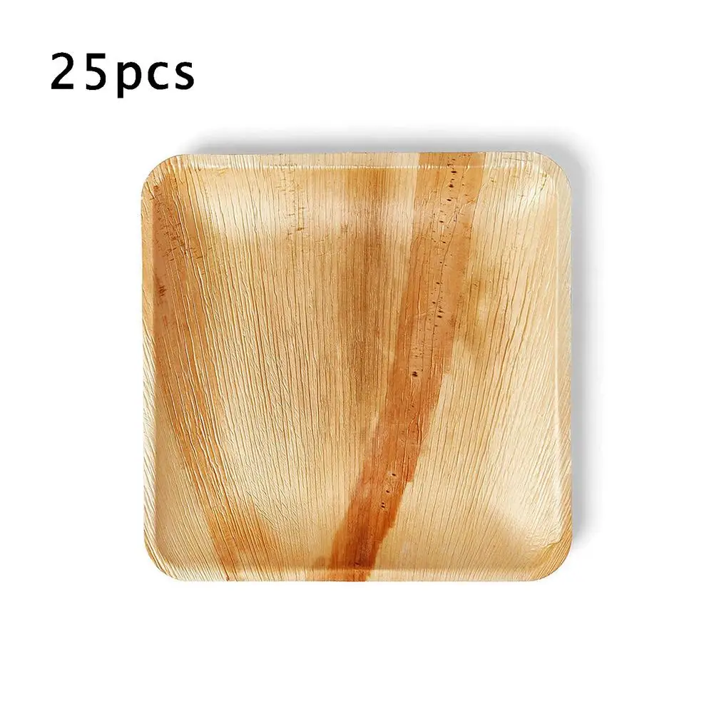 Набор тарелок из пальмовых листьев квадратное блюдо экологически чистый набор