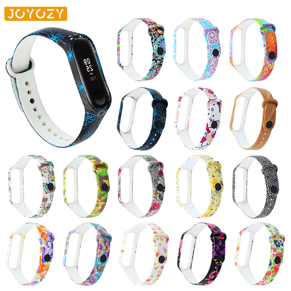 Joyozy стиль печати браслет силиконовый ремешок для xiaomi mi band 3 ремешок водонепроницаемый спортивный ремешок для xiaomi mi band 4 ремешок