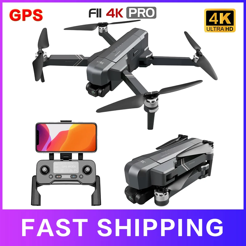 Квадрокоптер SJRC F11 4K PRO GPS Wi-Fi 64 ГБ TF-карта | Игрушки и хобби