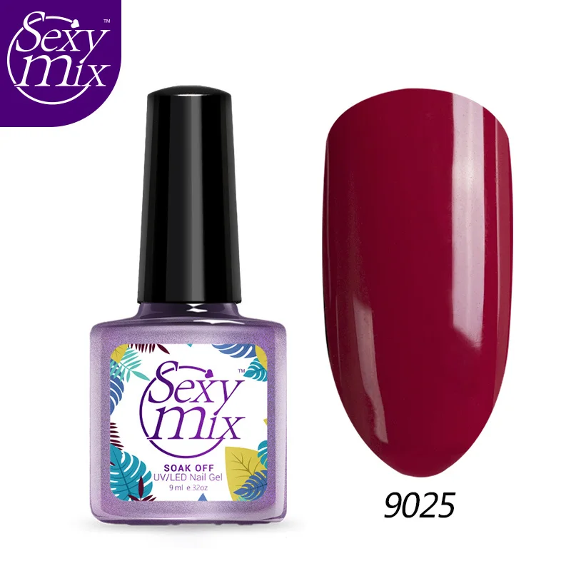 9025 SEXYMIX Блеск УФ-гель для ногтей Полупостоянный розовый цвет светодиодный Гель-лак для ногтей замачиваемый долговечный УФ-гель лак 9 мл - Цвет: 9025