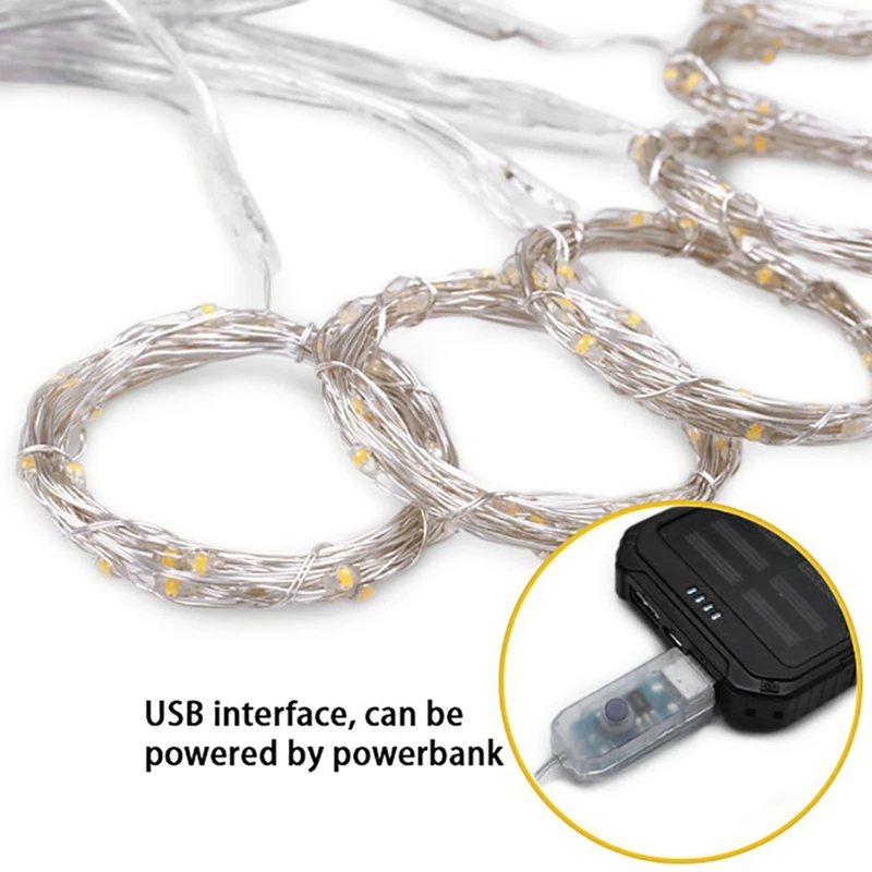 300 светодиодный USB занавес сказочные огни Подвесной Настенный светильник для