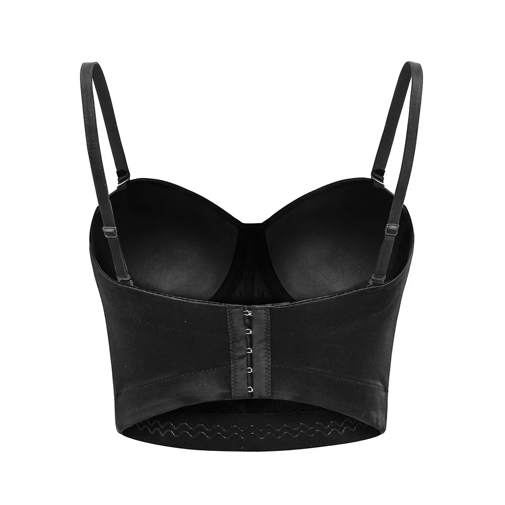 

Atoshare Rhinestone Pearl Top 2020 Women Sexy Bustier Pink Crop Tops Corset Bra Female Elegant Christmas Short Clothes