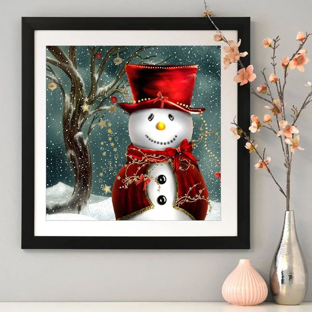 

5D DIY Full Round Drill Diamond Painting Christmas Snowman Cross Stitch Embroidery Mosaic Craft Needlework Set Home Decoration