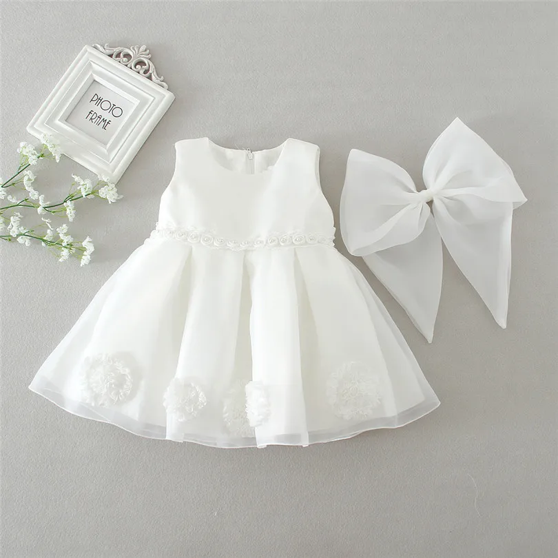 Baby Dress Flower Girl Baptism Christening Gowns 1st Birthday Party Wedding Princess Kids Dresses For Girls | Детская одежда и