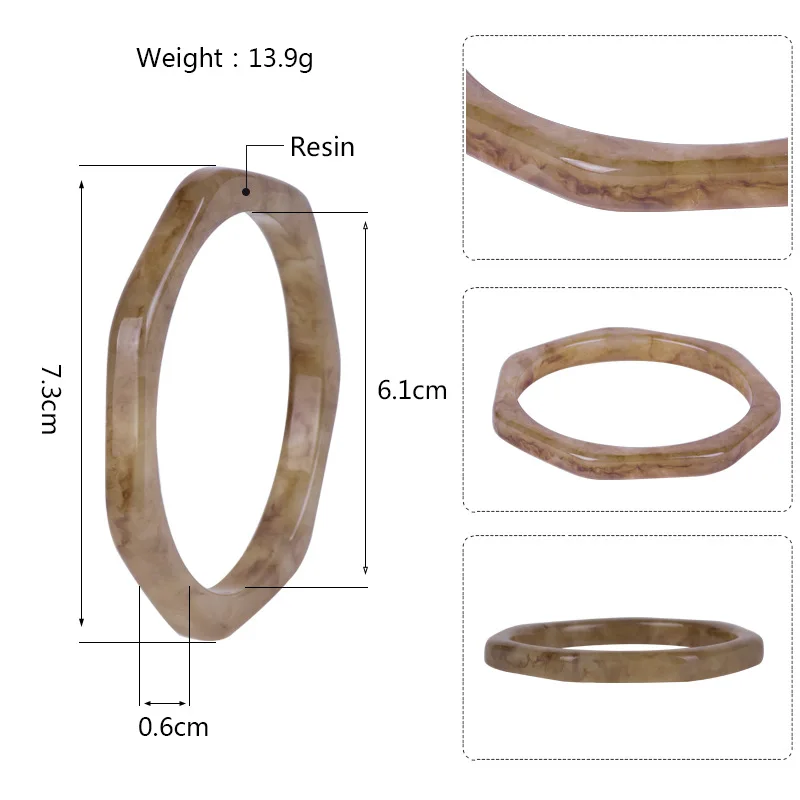 New Resin Cuff Fashion Lvory Marble Bracelets Bangles Women Geometry Acrylic Tortoiseshell Female Simple Charm Jewelry | Украшения и
