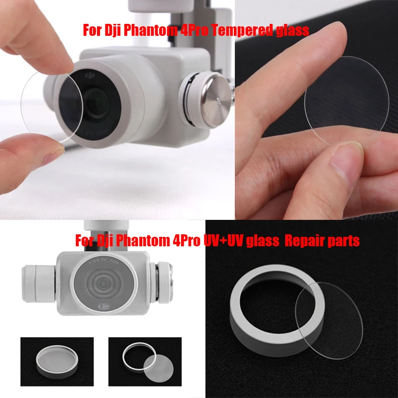 New UAV Lens Ring for DJI Phantom 4/4Pro Gimbal Camera Glass UV Tempered Film Repair Replacement for Phantom 4 pro Drone