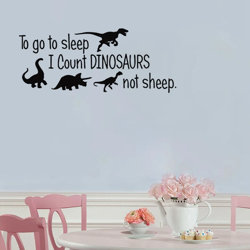 Виниловая наклейка на стену To Go Sleep I Count Dinosaur not sheep | Дом и сад